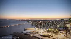 The Residences at Mandarin Oriental, Miami — mandarin oriental miami terrace.dusk